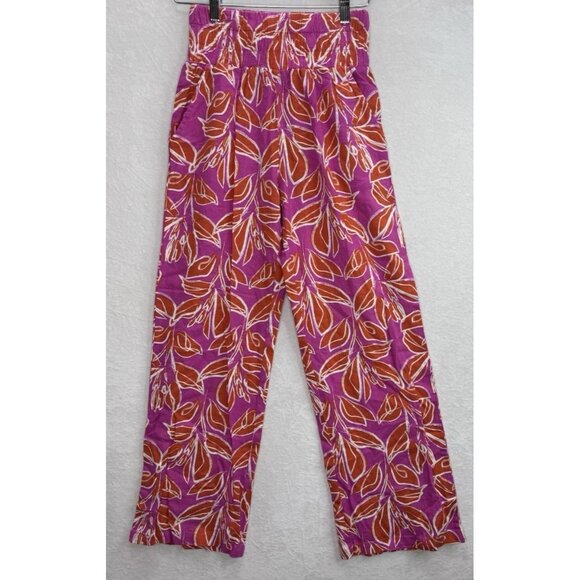 Sincerely Jules Women's Pink Orange Linen Blend Pants Size S NWT - Picture 1 of 8